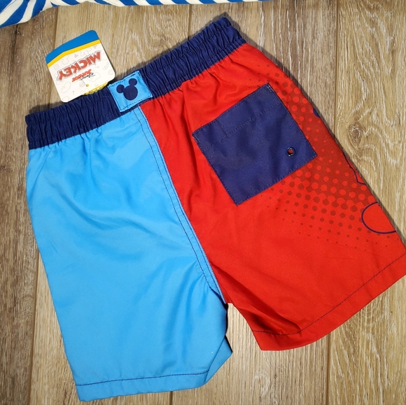 🇺🇲Disney's Mickey toddler boys swim trunks blue, red Size 3T - Picture 5 of 7